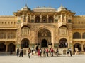 The decorated gateway of Amber Fort in Jaipur, India.