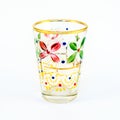 Decorated glass cup