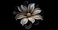 Decorated with golden flower petals on a black background. Flowering flowers, a symbol of spring, new life Royalty Free Stock Photo