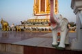 Monument in the old city center of Vientiane, Laos, South East Asia. lephant statues Royalty Free Stock Photo