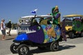 Decorated Golf Carts in the Barefoot Mardi Gras Parade