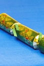 Decorated green Christmas cracker