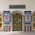 Decorated green and gold Door in Baghdad Kiosk, Topkapi Palace, Istanbul, Turkey Royalty Free Stock Photo