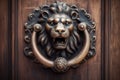 Decorated handle knocker gate. Generate Ai Royalty Free Stock Photo