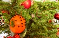 Christmas background with orange and cloves