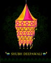 Decorated hanging lamp for Diwali celebration