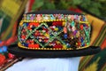 A decorated hat is an important element of festive Hutsul clothi Royalty Free Stock Photo