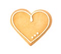 Decorated heart shaped cookie on white background Royalty Free Stock Photo