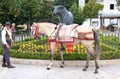 Decorated horse near bullring of Ronda, Andalusia Royalty Free Stock Photo