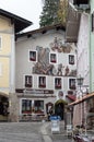 Decorated houses in the old town. Berchtesgaden.Germany.