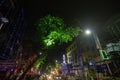 Decorated and illuminated street during Durga puja festival night