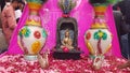 Decorated image of Lord Buddha on the table