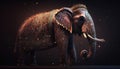 Decorated Indian elephant. Beautiful Elephant in tattoos and drawings. Generative AI Royalty Free Stock Photo