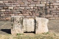 Decorated and Inscribed Railings of Sanchi Stupa Royalty Free Stock Photo