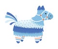 Decorated Mexican Pinata Llama as Colorful Toy Made of Papier-mache with Treats for Child Party Celebration Vector