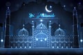 Decorated Mosque on Eid Mubarak Royalty Free Stock Photo