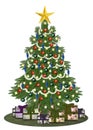 Decorated oldstyle christmastree with gifts Royalty Free Stock Photo