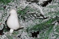 Decorative ornamet white bird isolated.