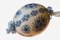 Decorated ostrich egg on white Royalty Free Stock Photo