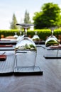 Decorated outdoor dining table Royalty Free Stock Photo