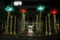 Decorated palm trees on Daniel Island. Royalty Free Stock Photo