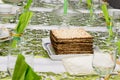 Decorated Passover Seder table in Tel Aviv, Israel Royalty Free Stock Photo