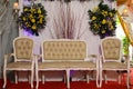 Decorated pelaminan or bridal dais