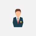 Decorated person, icon. Man. Business. Vector illustration. EPS 10