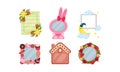 Decorated Photo Frames Vector Collection. Kids Borders For Pictures Royalty Free Stock Photo