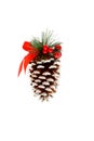 Decorated Pine Cone as Christmas Ornament Royalty Free Stock Photo