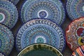 Decorated plates with uzbekistan national ornament