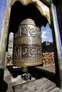 Decorated praying wheel on annapurna