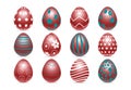 Decorated realistic easter eggs