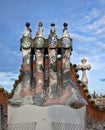 The decorated roof. Casa Batllo. Antonio Gaudi Royalty Free Stock Photo