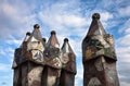The decorated roof. Casa Batllo. Antonio Gaudi Royalty Free Stock Photo