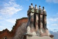 The decorated roof. Casa Batllo. Antonio Gaudi Royalty Free Stock Photo