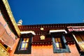 Decorated Roof of Jokhang. Lhasa Tibet. Royalty Free Stock Photo