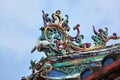 Decorated rooftop of Cheng Hoon Teng Temple in Malacca Royalty Free Stock Photo