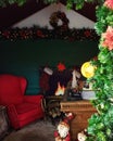 Decorated room of Santa`s house