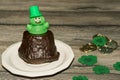 Cute decorated Saint Patrick`s day cupcakes. Royalty Free Stock Photo
