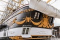 The decorated stern of the battleship Jylland in Ebeltoft