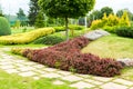 Decorated stone paths in landscape design