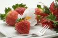 Decorated strawberry dessert