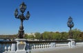 Decorated street light on the bridge in Europe, Paris, France Royalty Free Stock Photo