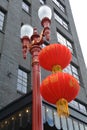 Decorated Street Light in Portland, Oregon Royalty Free Stock Photo