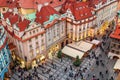 Decorated street at Staromestske namesti in Prague.