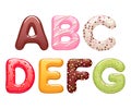 Decorated sweets abc letters set. Royalty Free Stock Photo
