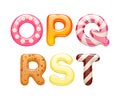 Decorated sweets abc letters set. Royalty Free Stock Photo