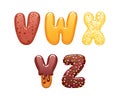 Decorated sweets abc letters set.