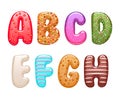 Decorated sweets abc letters set.